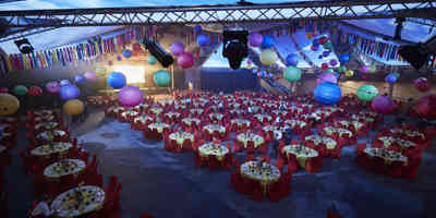 ICC,Hall 3, Banquet, Dinner Set Up, Empty, From Balcony J11