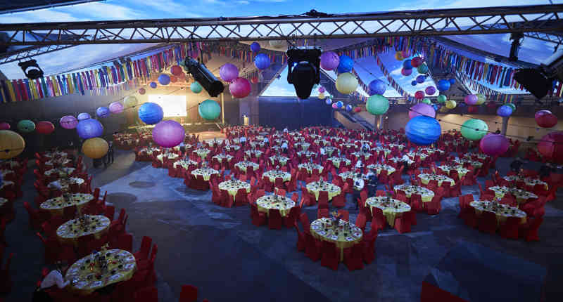 ICC,Hall 3, Banquet, Dinner Set Up, Empty, From Balcony J11