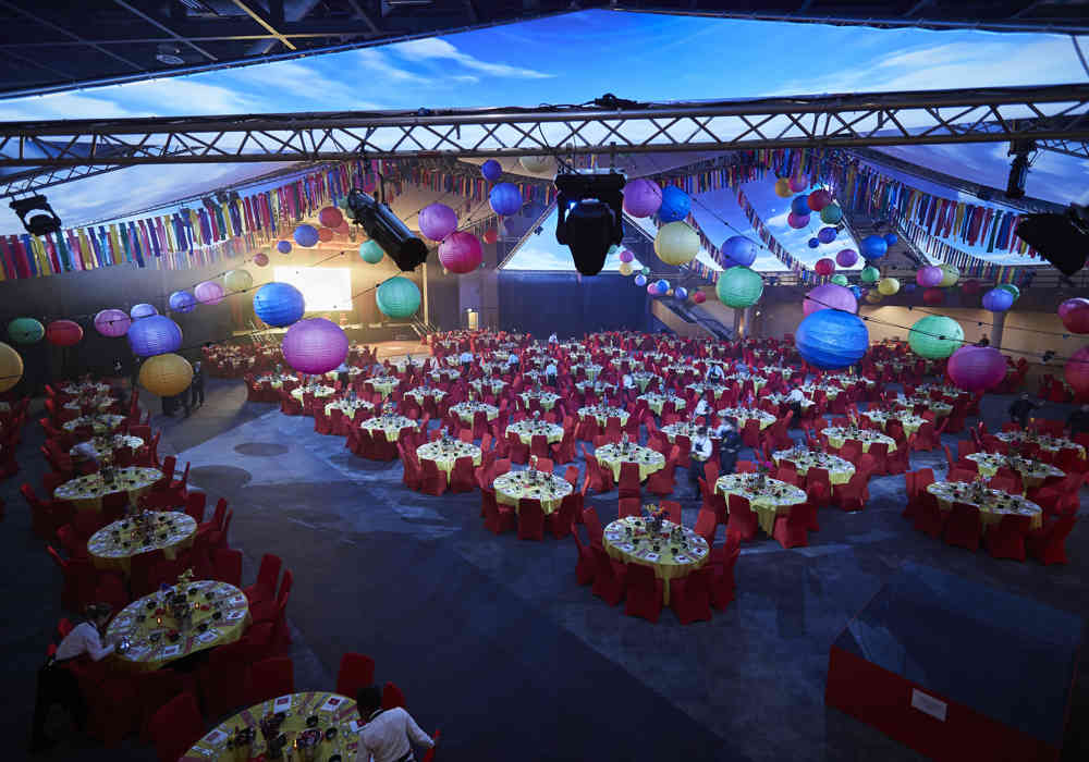 ICC,Hall 3, Banquet, Dinner Set Up, Empty, From Balcony J11