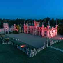 The House Lit Up Red