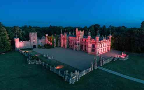 The House Lit Up Red
