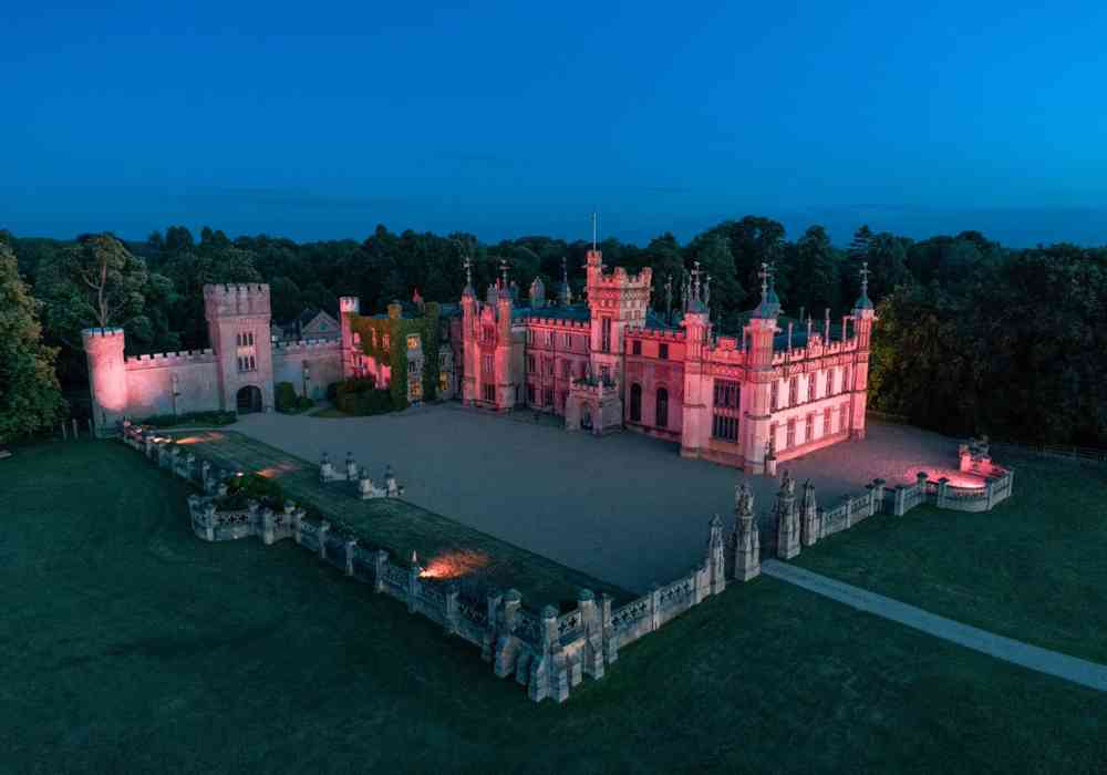 The House Lit Up Red