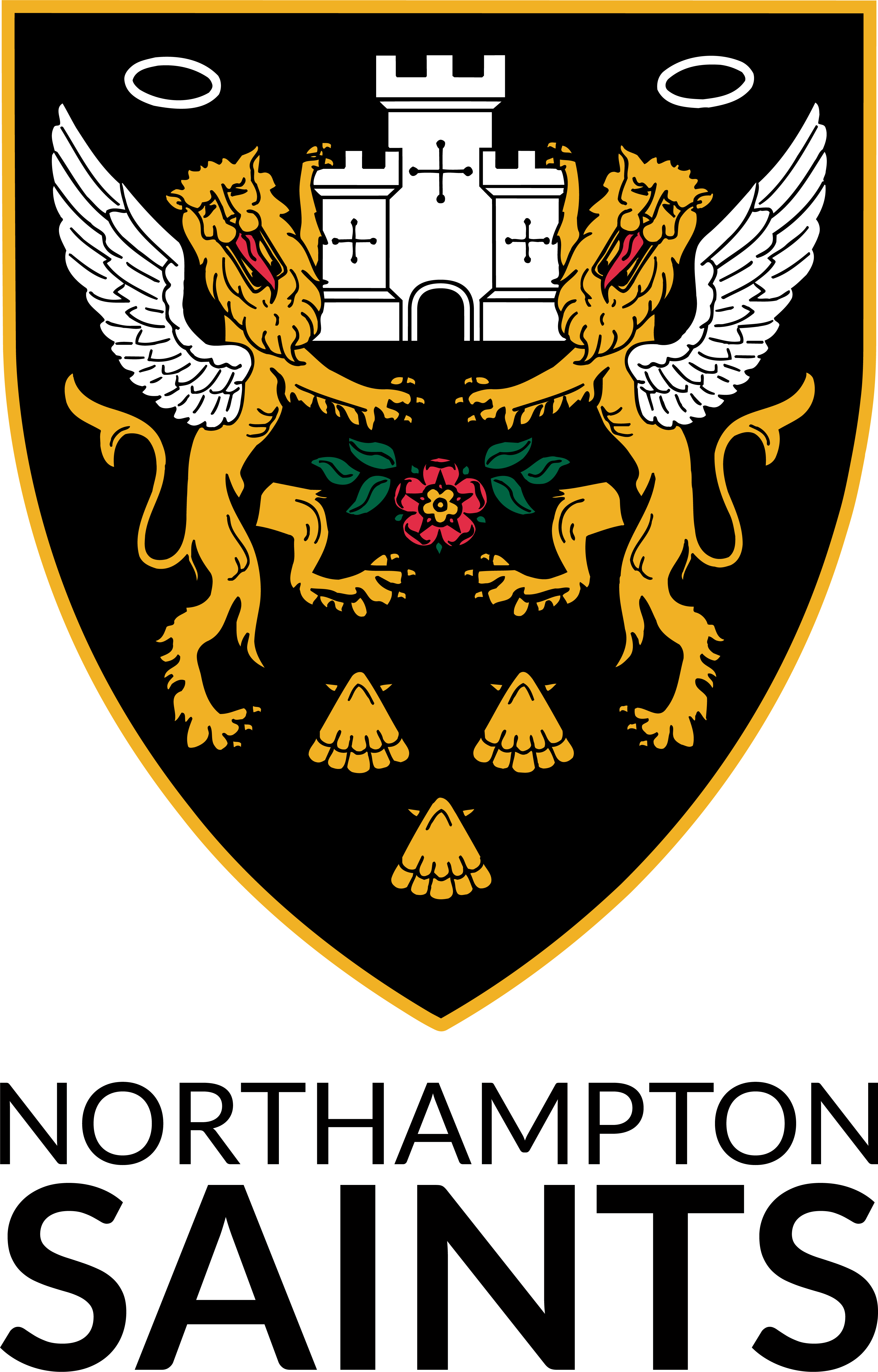 Northampton Saints SECONDARY CREST PORTRAIT BLACK TEXT 2020